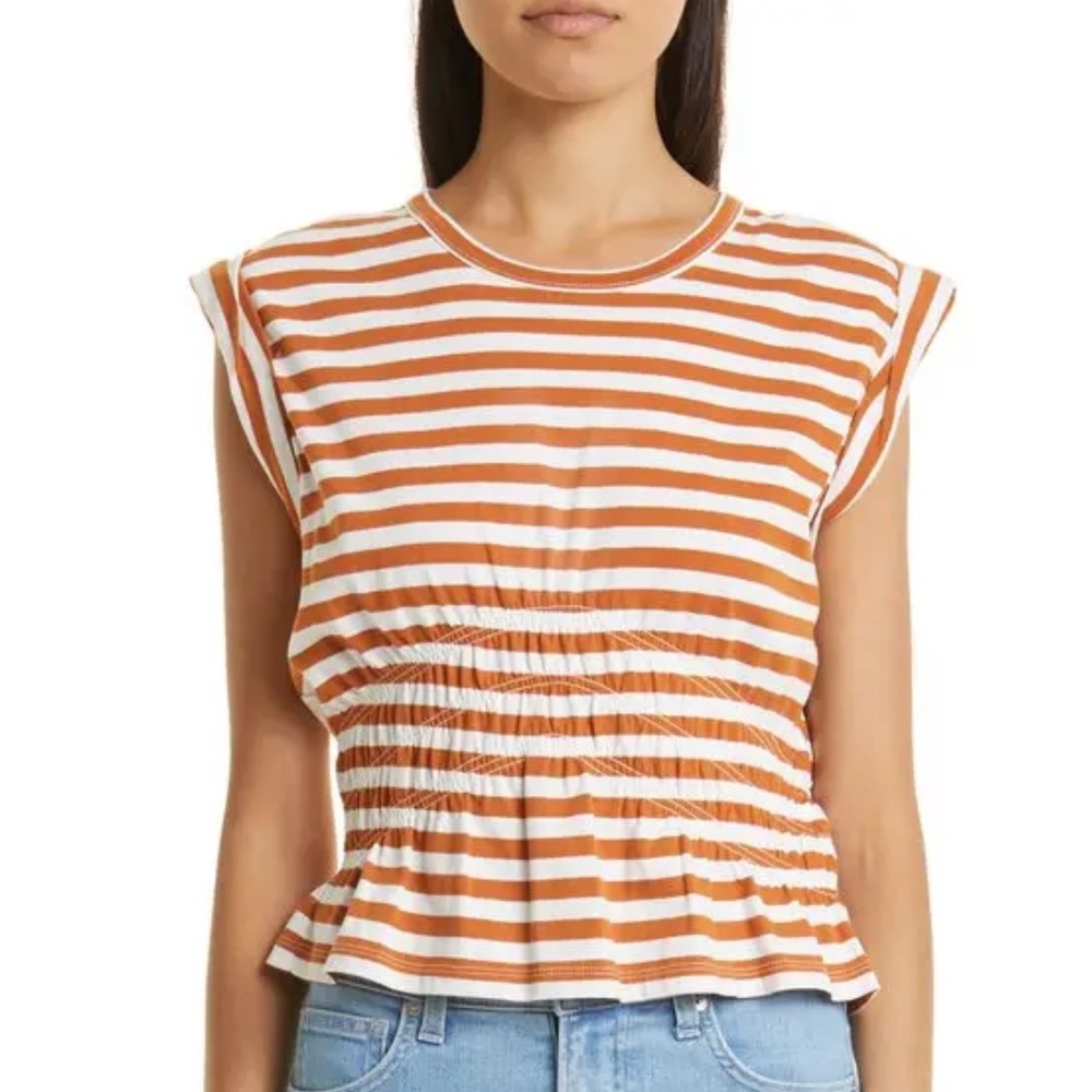 Veronica Beard Buchanan Tee Striped Size Small